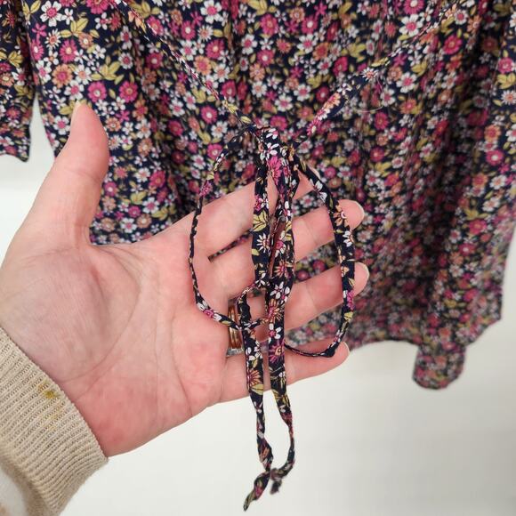 J. Crew Button-up Floral Mini Dress in Sunny Meadow Peasant Cottage-core Women M - Picture 13 of 14